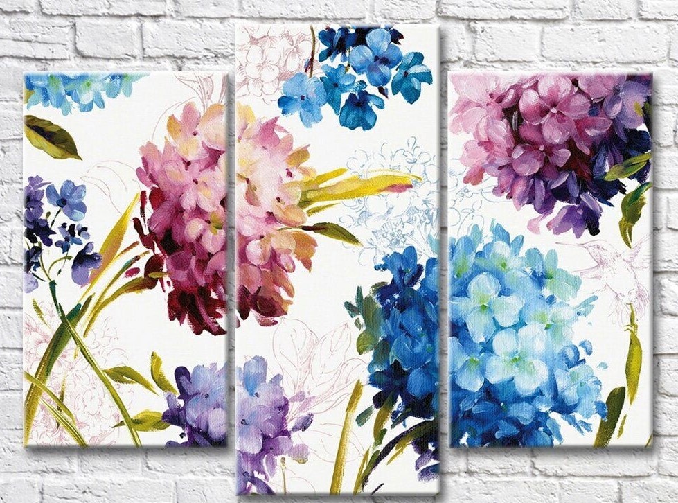 Pictură ArtPoster Abstraction from hydrangeas on a White background (3572528)