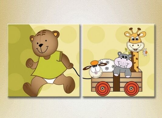 Pictură ArtPoster Animals in the cart (2225784)