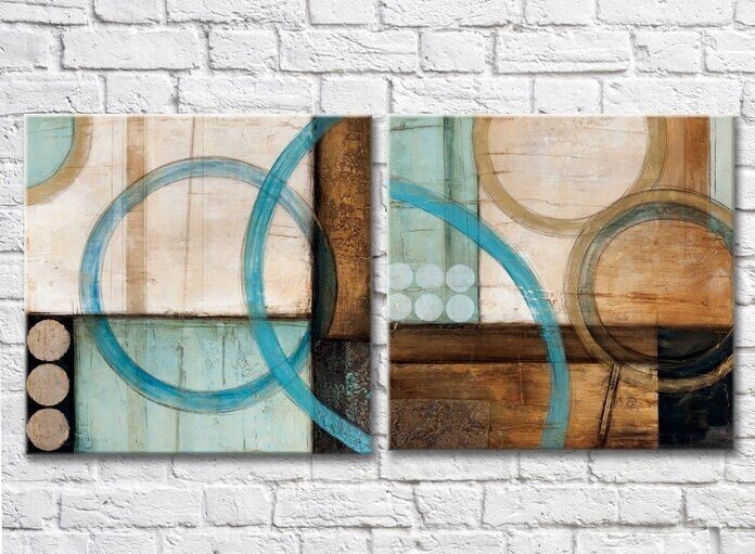 Pictură ArtPoster Blue/Brown circles (3417501)