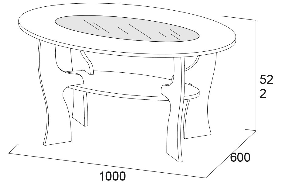 Стандартные размеры журнального столика