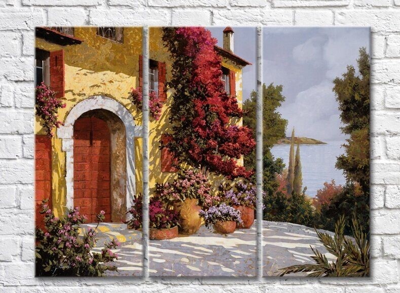Картина ArtPoster Flowers in large Pots in Courtyard (3470902)
