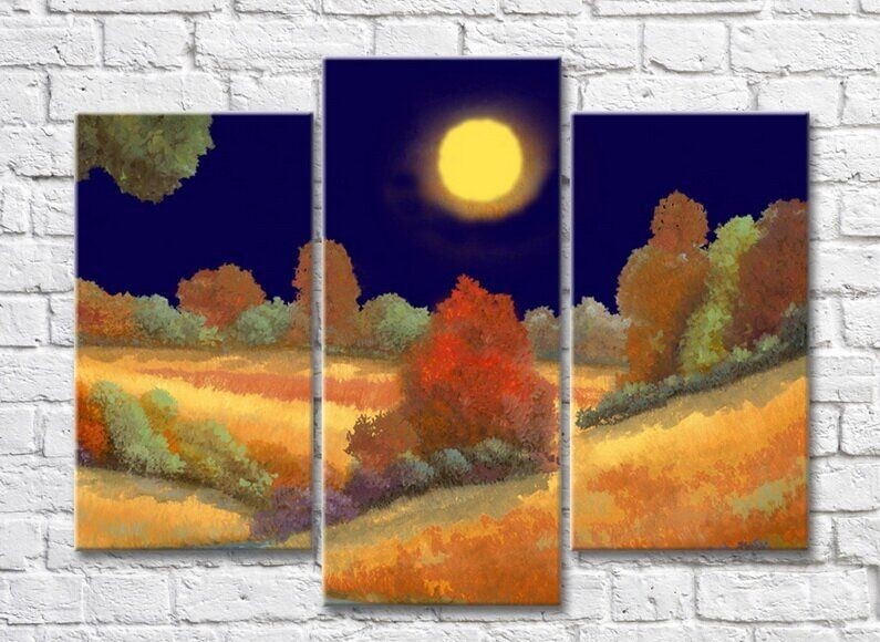 Картина ArtPoster Full Moon over Field (3470904)