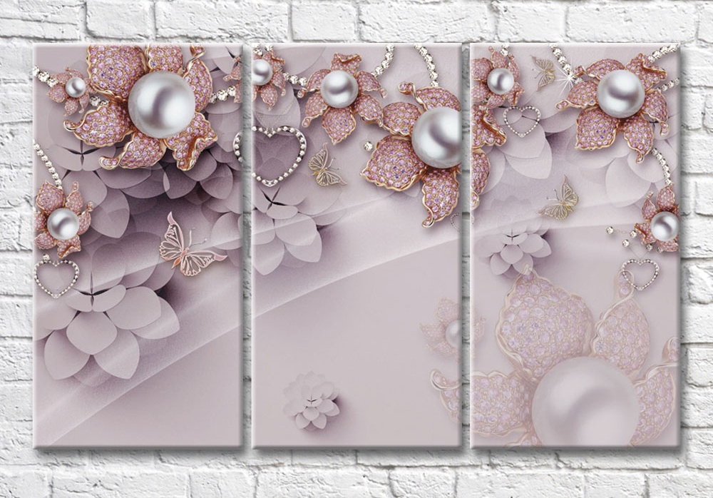 Картина Magic Color Flowers from diamonds on a Lilac background (3517879)