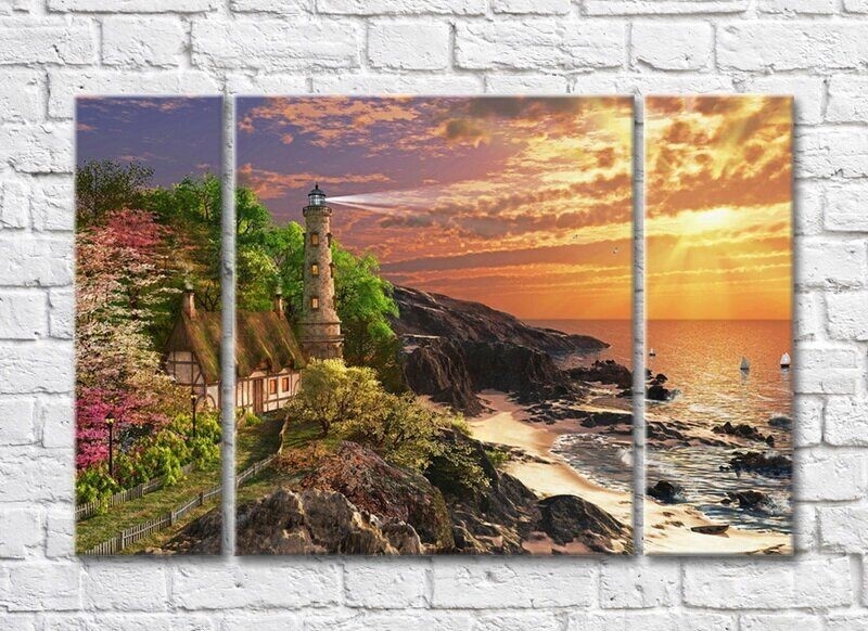 Pictură ArtPoster Lighthouse on the Seashore (3470945)