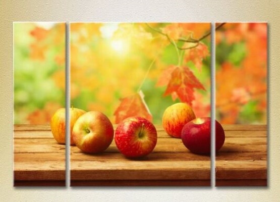 Pictură Magic Color Triptych Autumn and Apples (2698692)