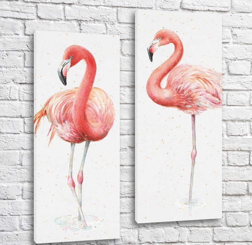 Картина ArtPoster Pink flamingos on a light background (3451159)