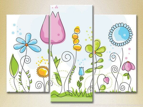 Картина Magic Color Triptych Flowers (2229751)