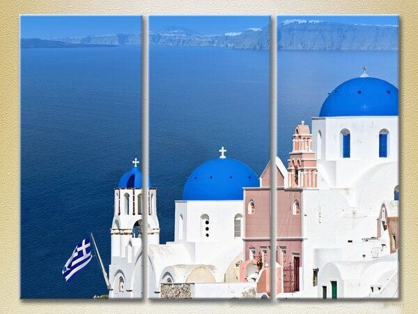 Картина Magic Color Triptych Greece, Santorini (2658440)