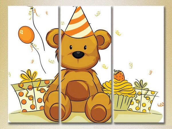 Pictură Magic Color Triptych Holiday Bears (2229639)