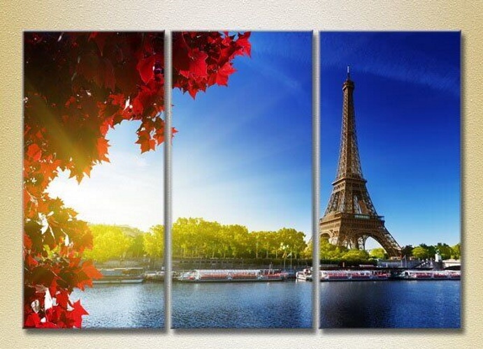 Pictură Magic Color Triptych Eiffel Tower (2658534)