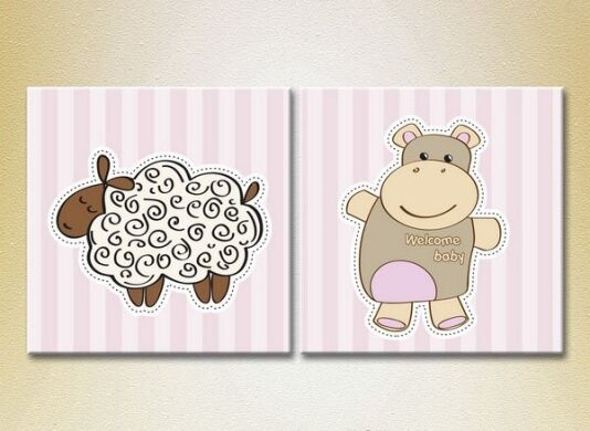 Картина ArtPoster Sheep and hippo (2225798)