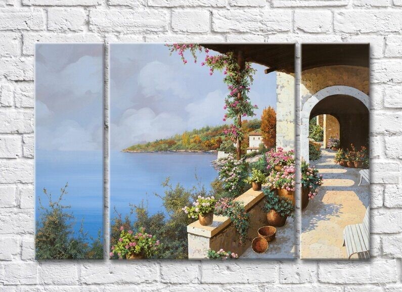 Pictură ArtPoster Veranda Overlooking the Sea (3470953)