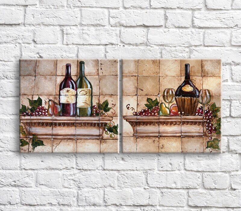 Картина ArtPoster Wine and fruits on Brown background (3478720)
