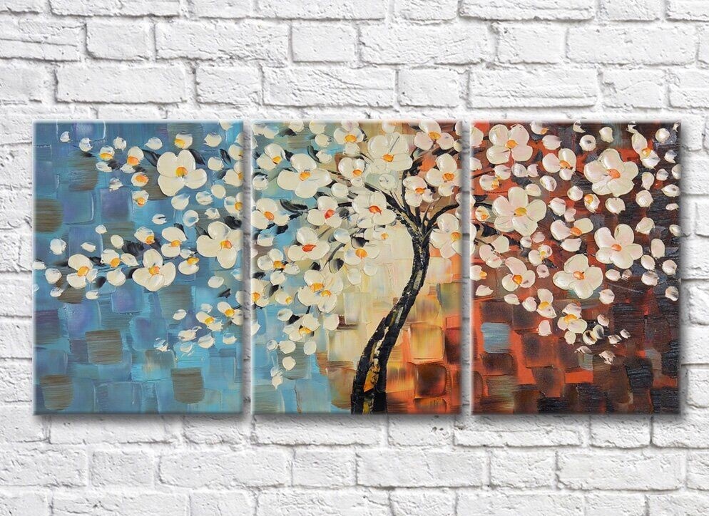 Картина Rainbow Blooming tree on an abstract background (3572591)