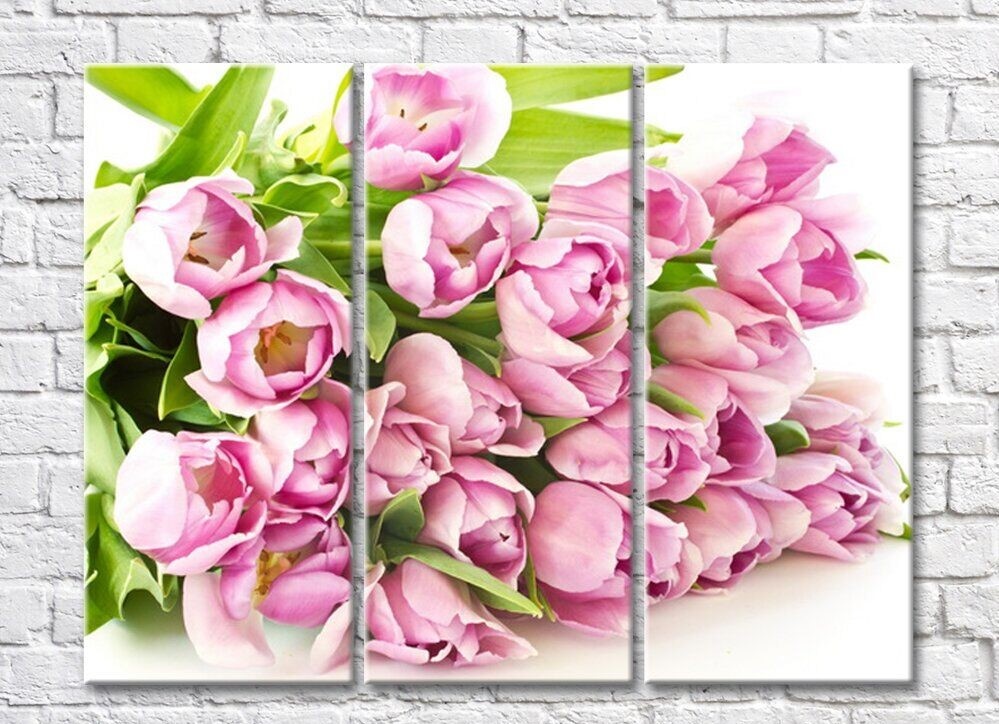 Картина Rainbow Huge bouquet of pink tulips (500477)