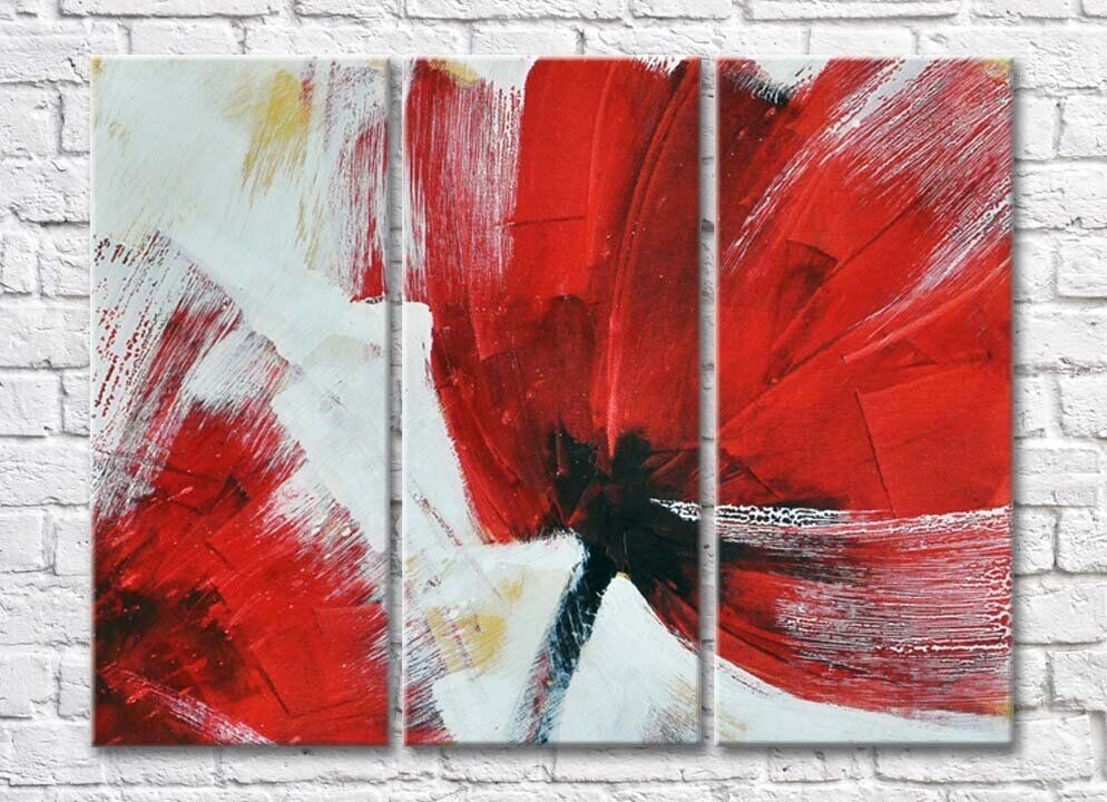 Картина Rainbow Large red poppies oil painting (500373)