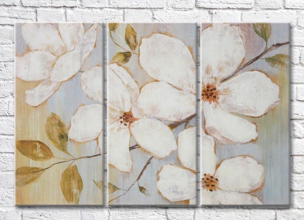 Картина Rainbow Large white flowers on a branch (3572509)