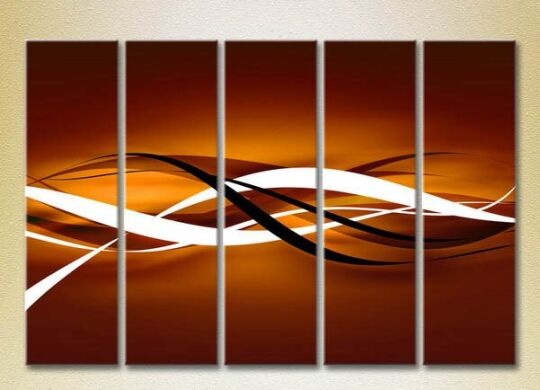 Pictură Rainbow Polyptych Abstract brown yellow 08 (2231663)