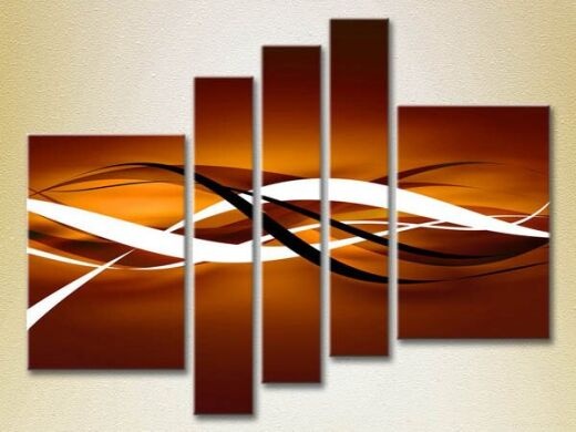Pictură Rainbow Polyptych Abstract brown yellow 14 (2231668)