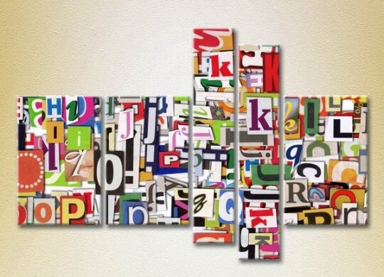 Pictură Rainbow Polyptych Abstract letter 14 (2231657)