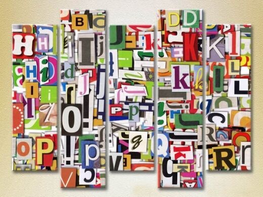 Pictură Rainbow Polyptych Abstract letter 16 (2231658)