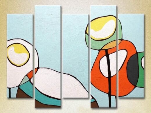 Pictură Rainbow Polyptych Abstraction blue 06 (2231647)