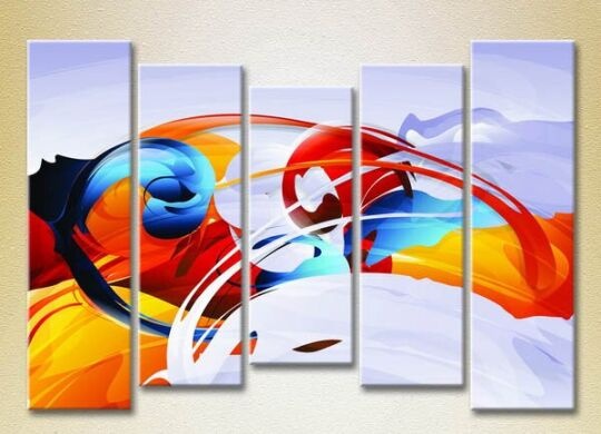 Картина Rainbow Polyptych Abstraction blue orange 11 (2231702)