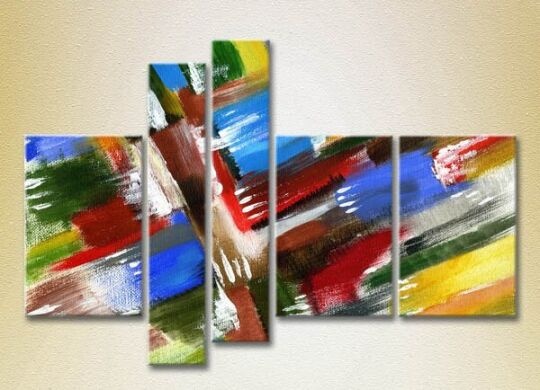 Картина Rainbow Polyptych Abstraction blue red 15 (2231692)