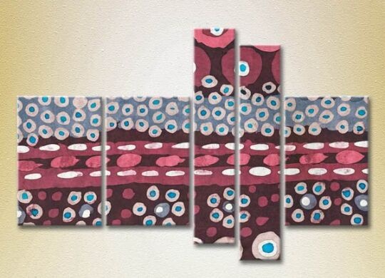 Картина Rainbow Polyptych Abstraction burgundy blue 12 (2231629)