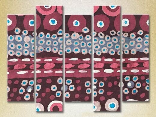 Pictură Rainbow Polyptych Abstraction burgundy blue 14 (2231630)