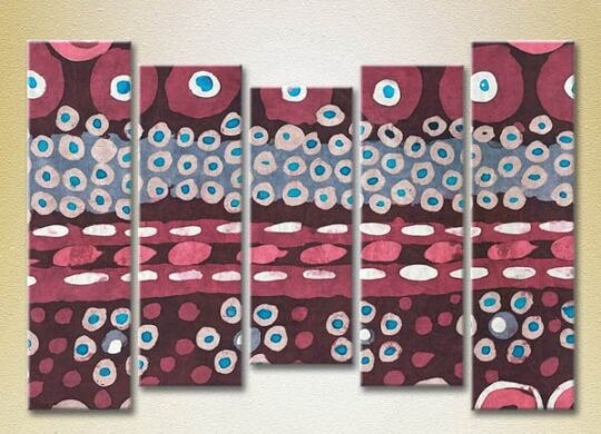 Картина Rainbow Polyptych Abstraction burgundy blue 15 (2231631)