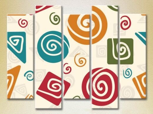 Pictură Rainbow Polyptych Abstraction Geometric Shapes 07 (2231747)