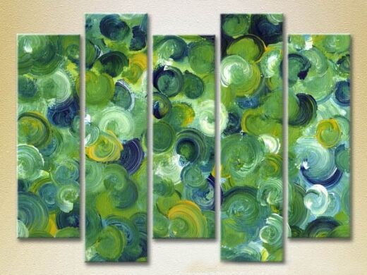 Pictură Rainbow Polyptych Abstraction green blue 17 (2231654)