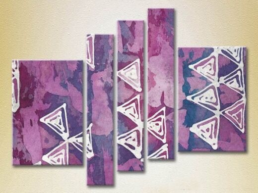 Pictură Rainbow Polyptych Abstraction lilac violet 10 (2231706)
