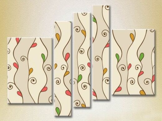 Картина Rainbow Polyptych Abstraction pattern red green 11 (2231750)