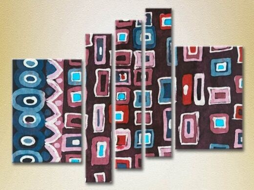 Картина Rainbow Polyptych Abstraction violet blue 10 (2231704)