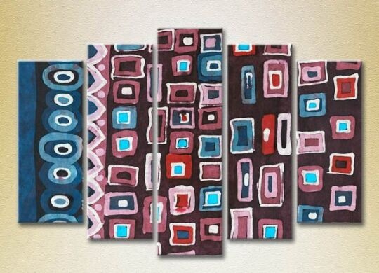 Pictură Rainbow Polyptych Abstraction violet blue 14 (2231709)