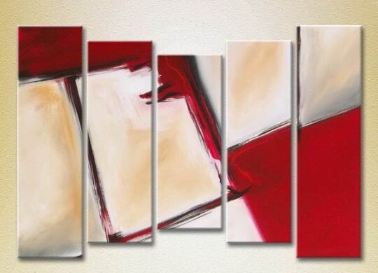 Картина Rainbow Polyptych Abstraction white red 06 (2231735)