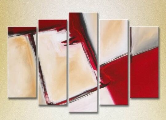 Картина Rainbow Polyptych Abstraction white red 07 (2231740)