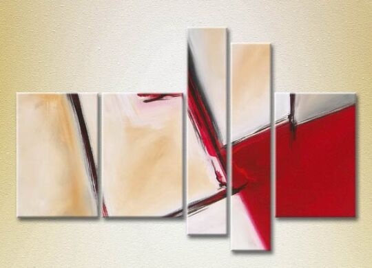 Картина Rainbow Polyptych Abstraction white red 09 (2231744)