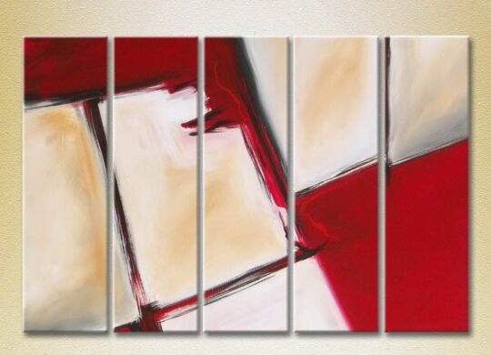 Картина Rainbow Polyptych Abstraction white red 10 (2231739)
