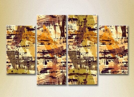 Картина Rainbow Polyptych Abstraction yellow brown 05 (2230250)