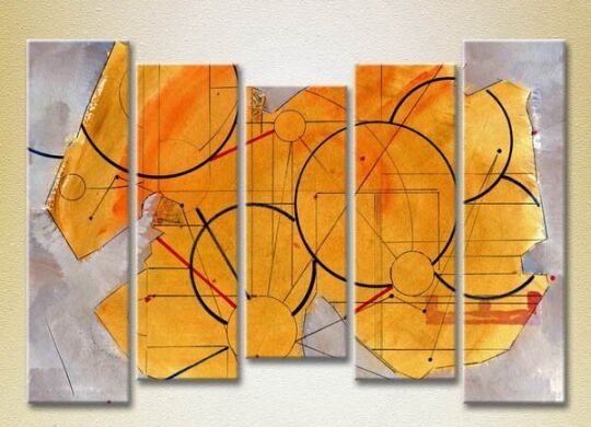 Картина Rainbow Polyptych Abstraction yellow violet 10 (2231645)