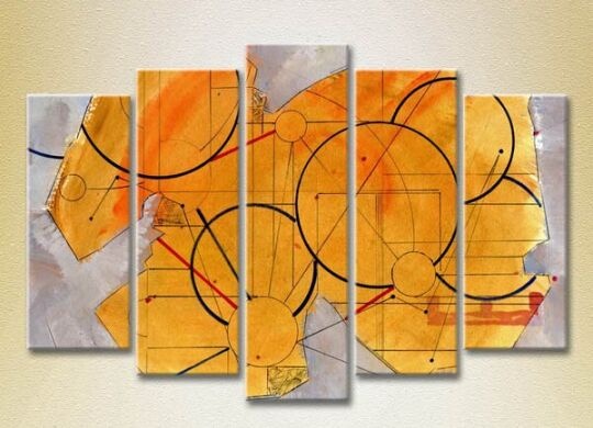 Картина Rainbow Polyptych Abstraction yellow violet 11 (2231646)
