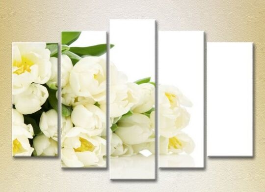 Pictură Rainbow Polyptych Bouquet of white tulips 04 (2932797)