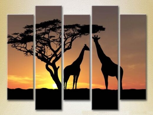 Картина Rainbow Polyptych Giraffes Africa (2224627)
