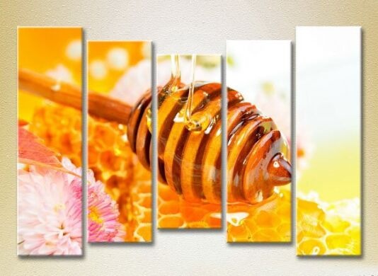 Картина Rainbow Polyptych Honey in honeycombs 04 (2224596)