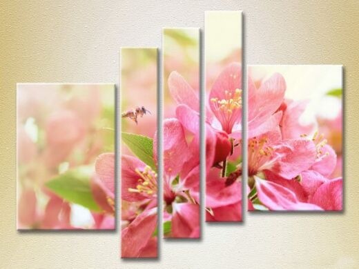 Pictură Rainbow Polyptych Pear Blossom and the Bee 03 (2932806)