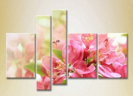 Pictură Rainbow Polyptych Pear Blossom and the Bee 04 (2932807)