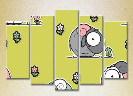 Pictură Rainbow Polyptych Sheep 02 (2231754)